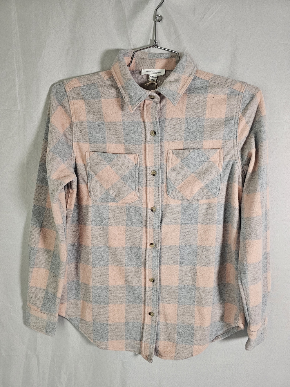 NWT‎ Sally Plaid Shacket beach lunch lounge Sz XS